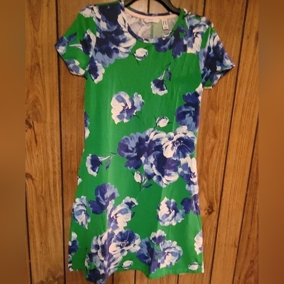 Isaac Mizrahi Live! Printed Knit swing short sleeve Dress size XXS ladies NEW - Picture 1 of 9